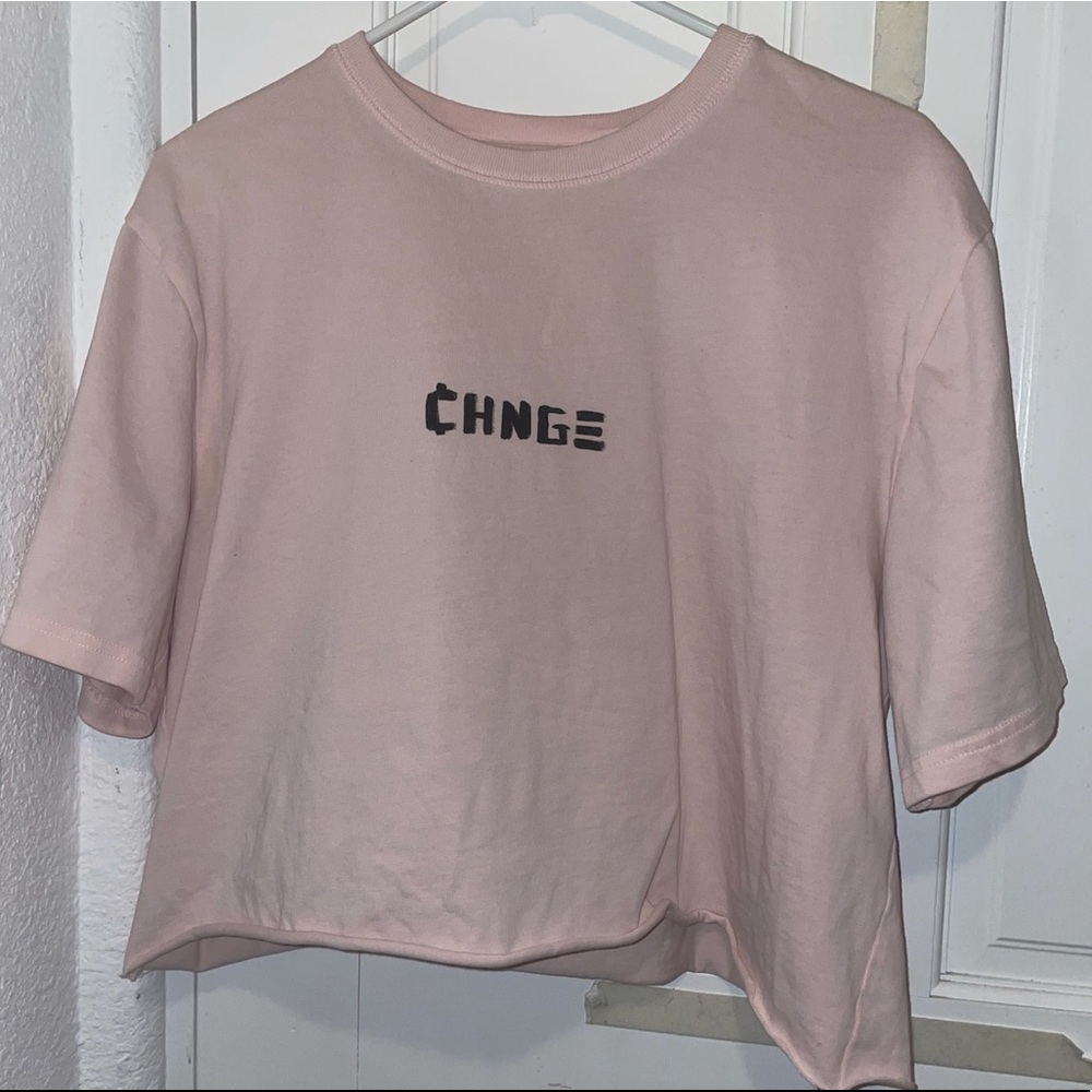 Pink CHNGE cropped t-shirt
